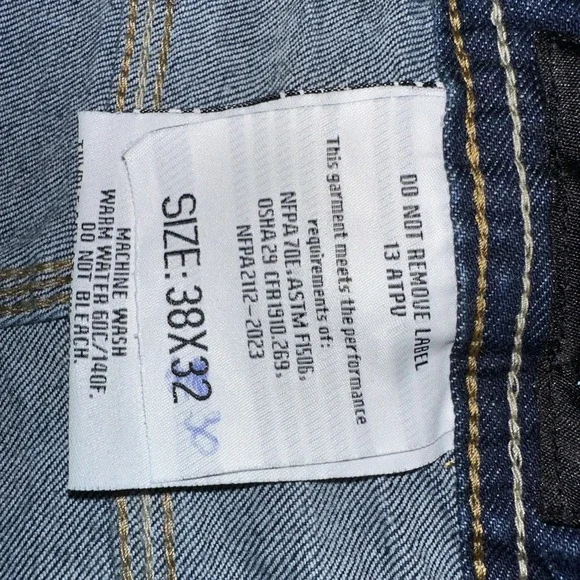 Wolverine Men Fire Resistant Stretch Denim Pants 38/30 - Picture 14 of 16